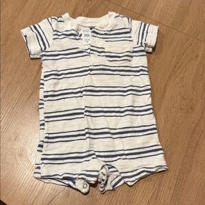 Carter's Navy and White Striped Baby Romper